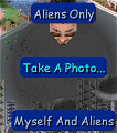 Any player can take alien photos (no expansions required for these Pie menu options)...